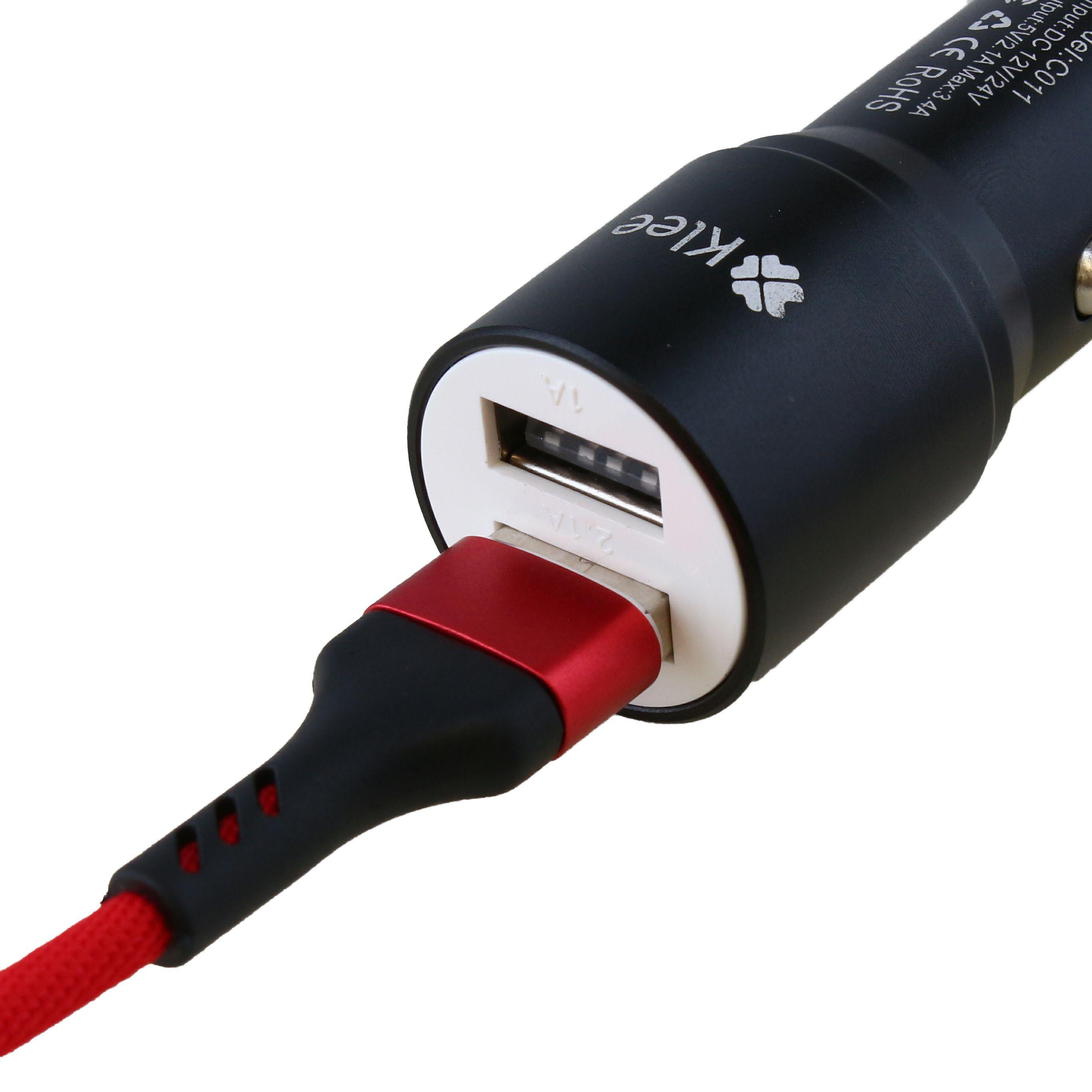 Cargador Auto Dual USB + Cable USB 3 en 1 Multi-3