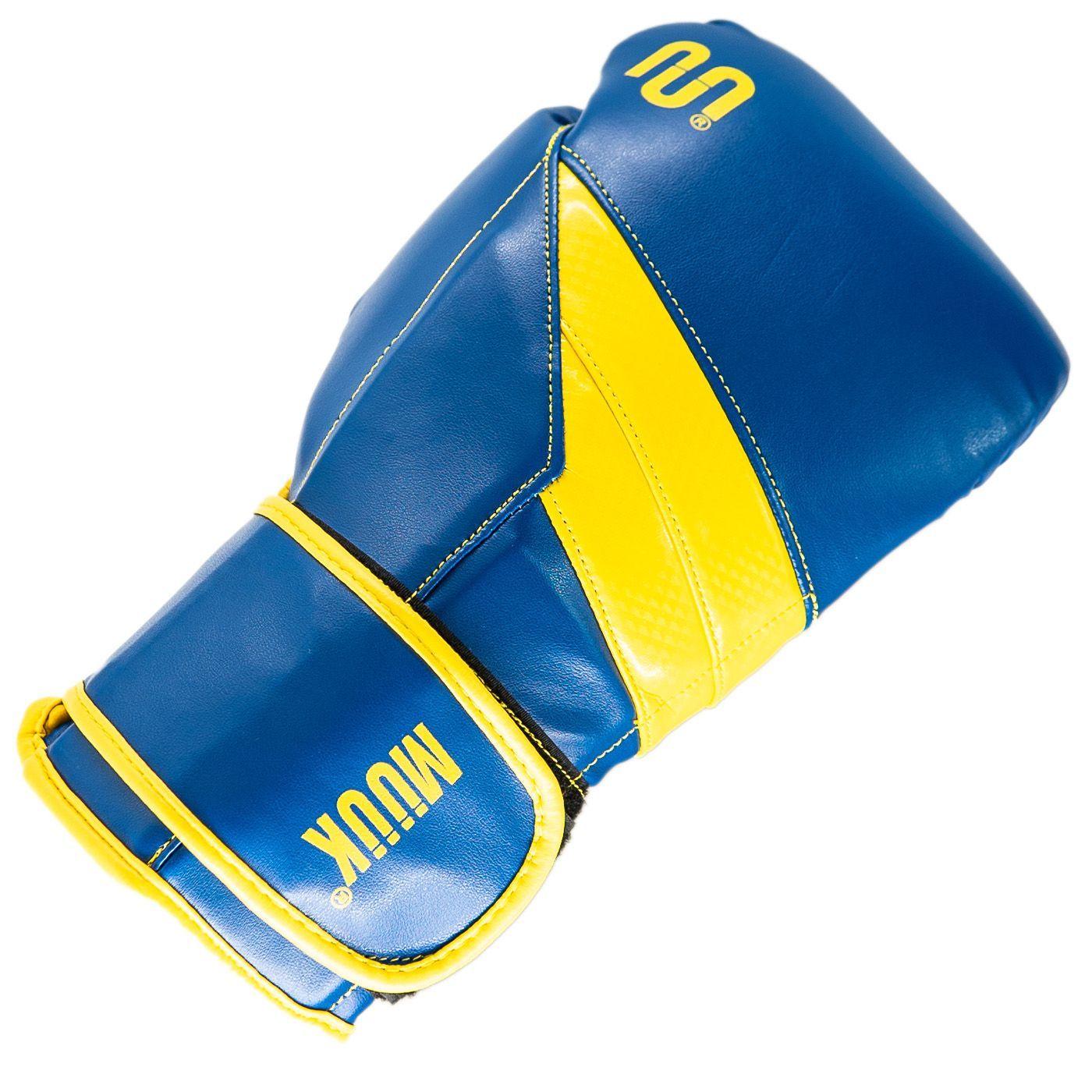 Guante De Box Pu K.O Azul-Amarillo Talla 10-1