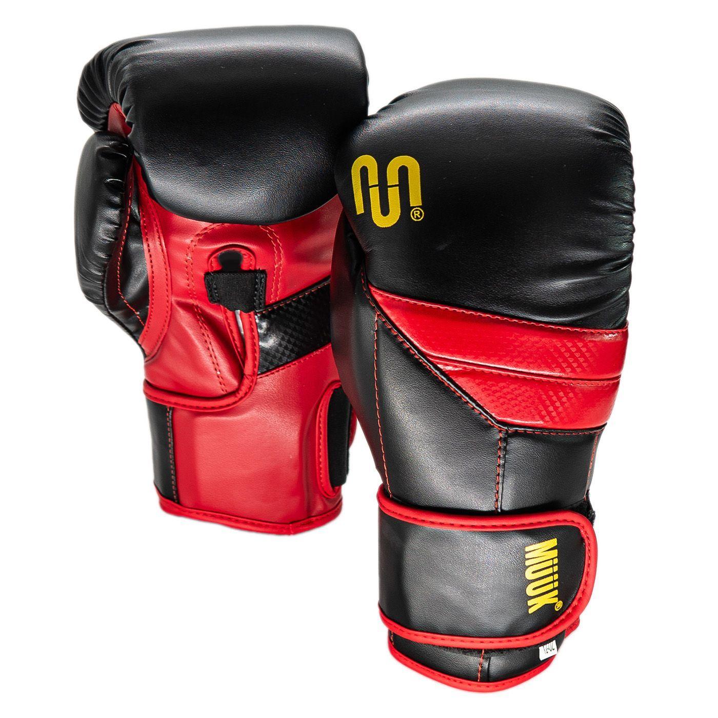 Guante De Box Pu K.O Negro-Rojo Talla 10 onzas-0