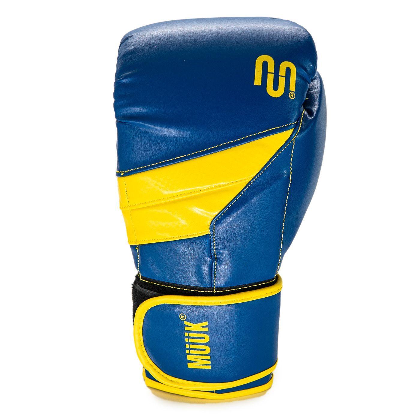 Guante De Box Pu K.O Azul-Amarillo Talla 14-0