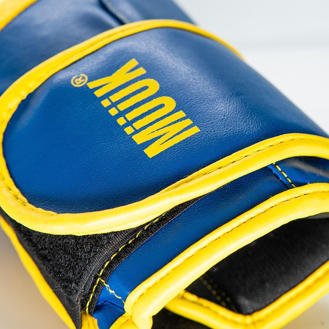 Guante De Box Pu K.O Azul-Amarillo Talla 14-2