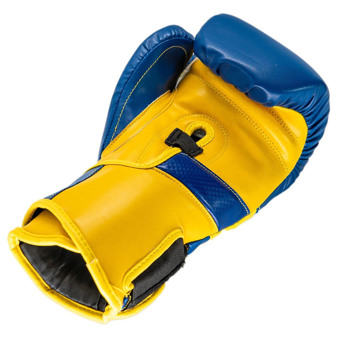 Guante De Box Pu K.O Azul-Amarillo Talla 14-3