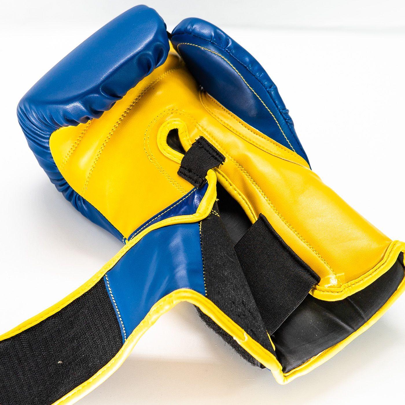 Guante De Box Pu K.O Azul-Amarillo Talla 14-5