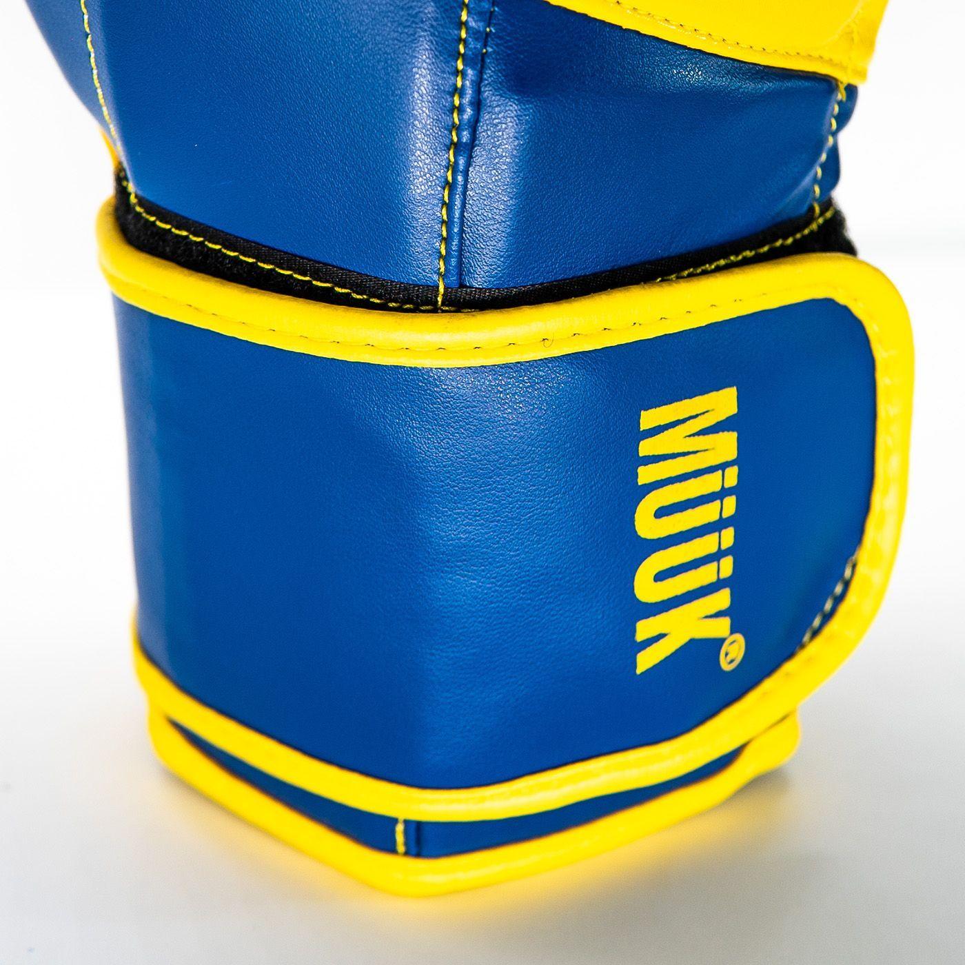 Guante De Box Pu K.O Azul-Amarillo Talla 14-6