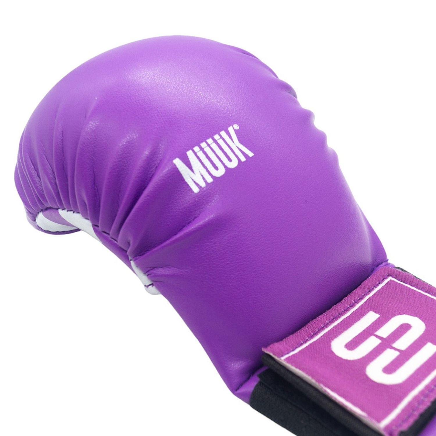 Guantillas Karate Muuk Palma Libre Par Guantes Purpura S-1