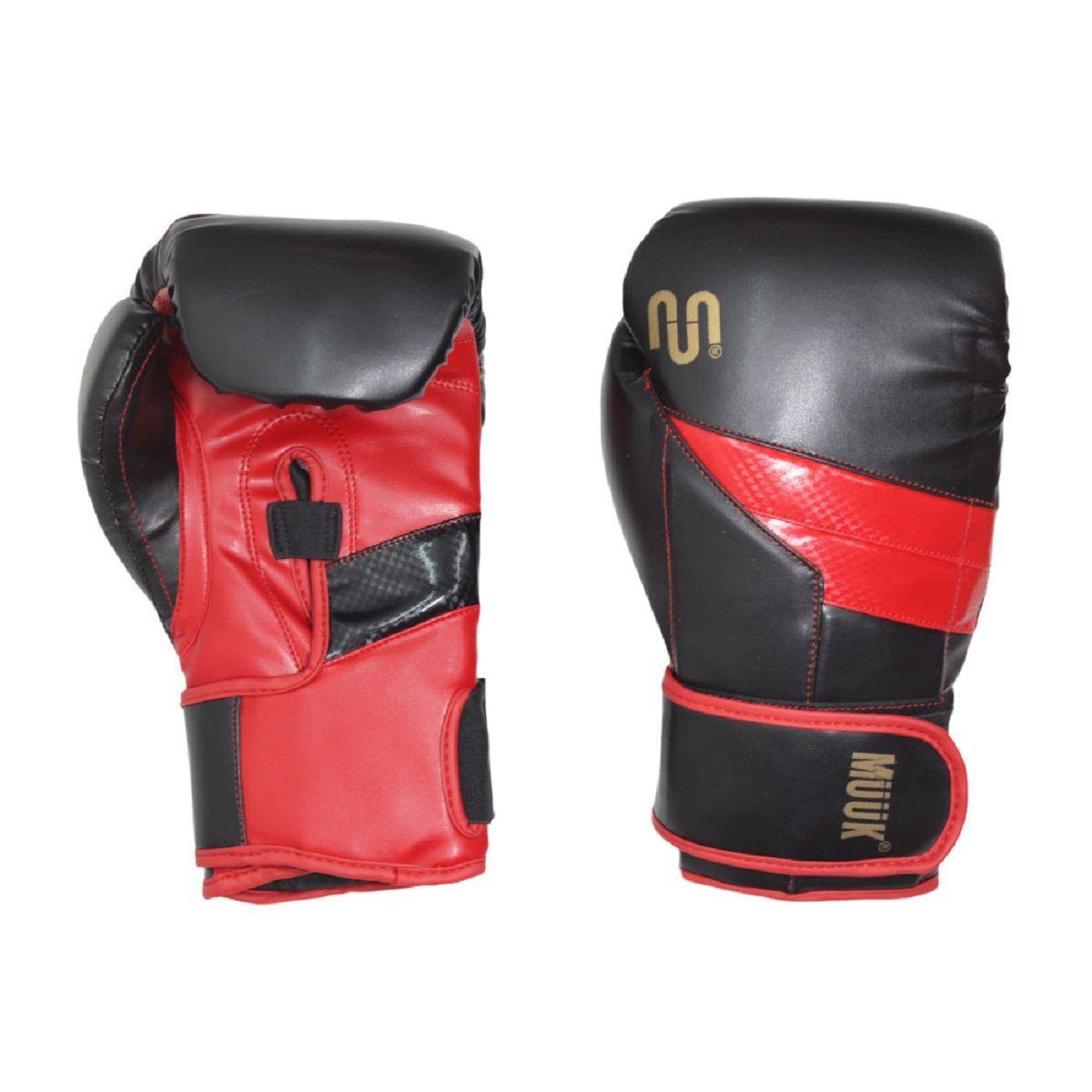 Guante De Box Pu K.O Negro-Rojo Talla 16 onzas-0