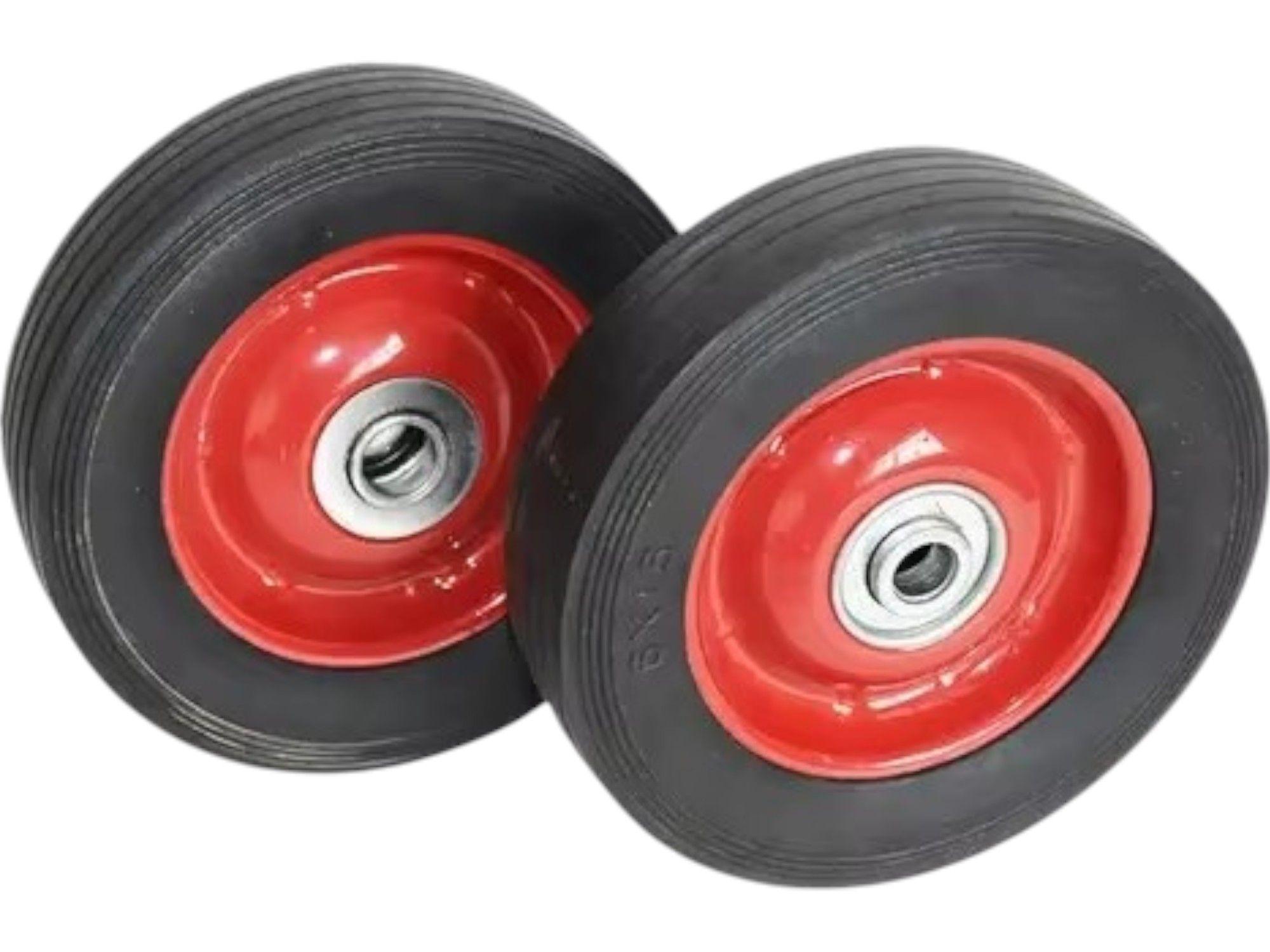 Pack 2 Ruedas Goma Solida Carros Yegua Carga Pesada 15 cm-4