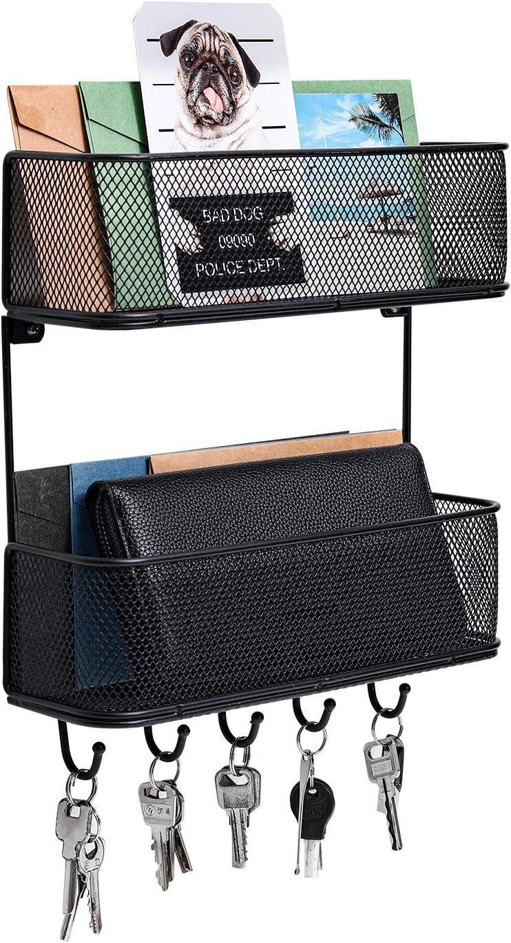 Cesta Organizador Estante Metal 2 Niveles Soporte Adhesivo-3