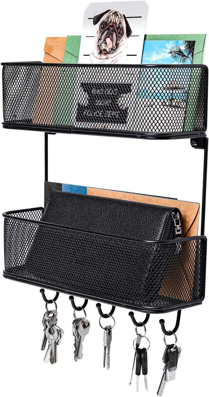 Cesta Organizador Estante Metal 2 Niveles Soporte Adhesivo-4