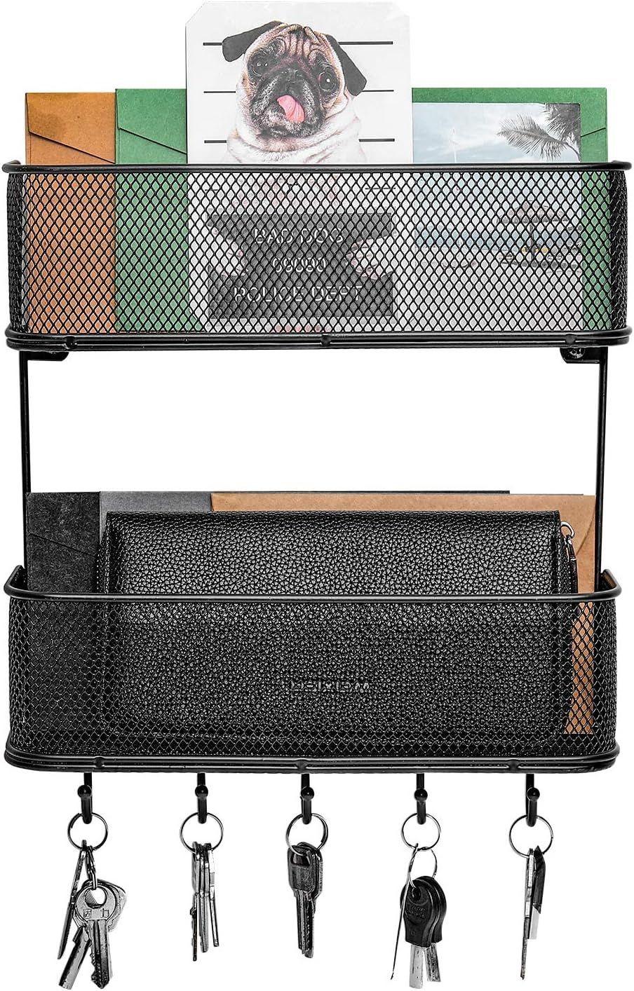 Cesta Organizador Estante Metal 2 Niveles Soporte Adhesivo-6