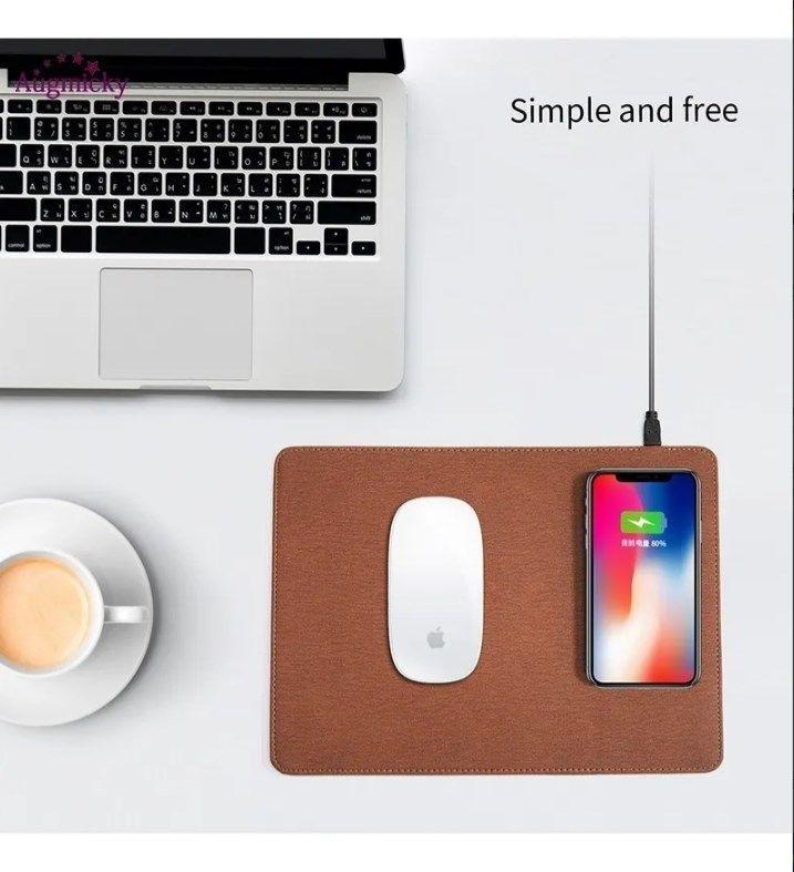 Mousepad Cuero 10v Con Cargador Inalámbrico-5