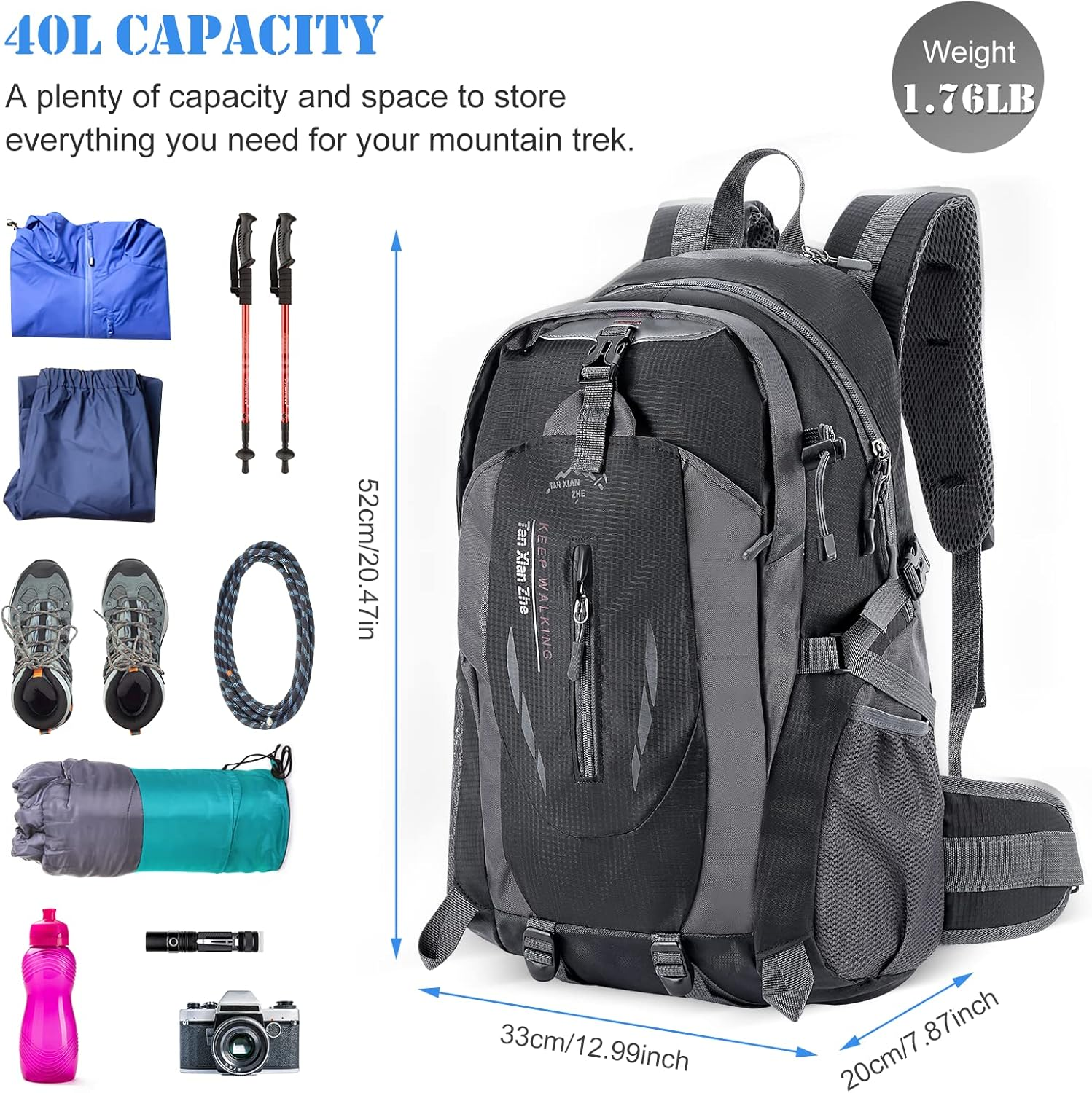 Mochila Impermeable 40 Litros Outdoor Camping-6