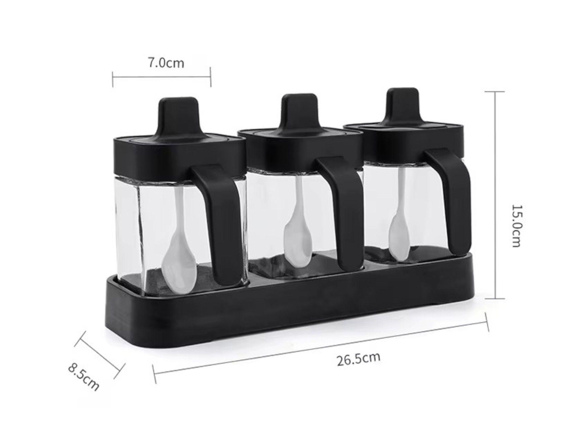 Especieros kit 3 Piezas Condimento Organizador Cocina Salero-6