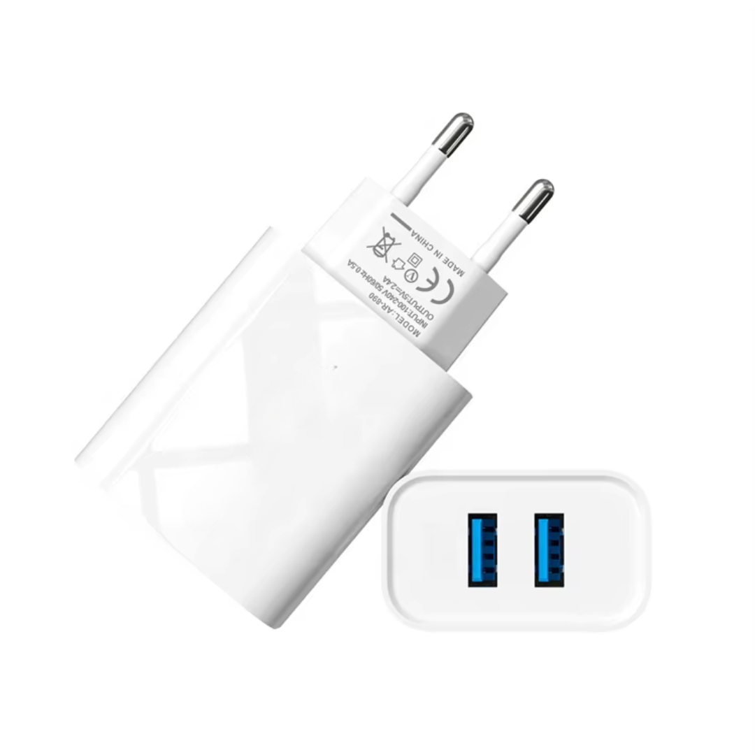 Cargador Rapido Enchufe Adaptador Pared Doble Puerto USB-3