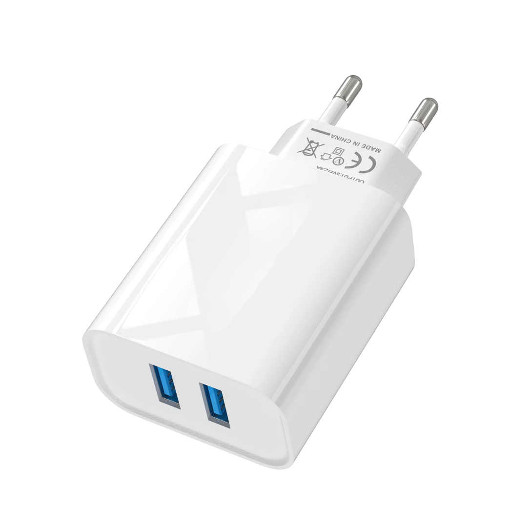 Cargador Rapido Enchufe Adaptador Pared Doble Puerto USB-4