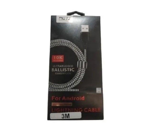 Cable Micro Usb 3 Metros De Larga Duración Carga Rápida-2