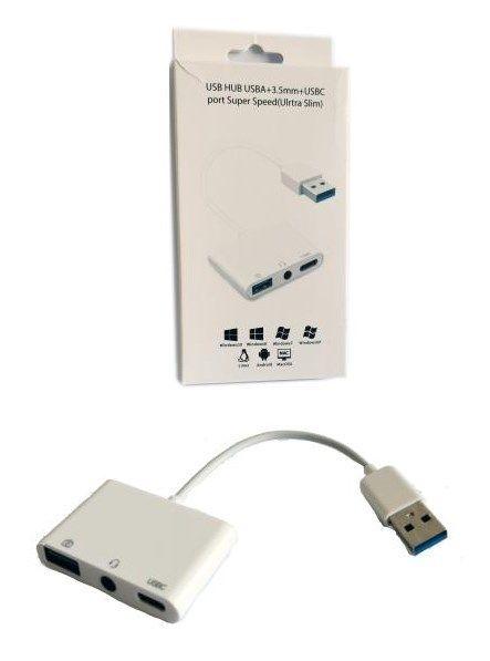 Adaptador Hub 3 En 1 Usb A Usb-c Auxiliar 3.5mm Usb3.0Adaptador Hub 3 En 1 Usb A Usb-c Auxiliar 3.5mm Usb3.0-2