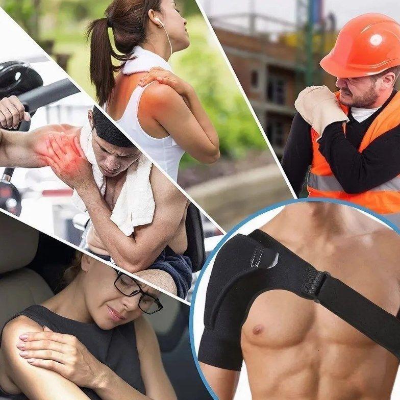 Soporte Hombro Deporte Protección Refuerzo Velcro Ajustable-4