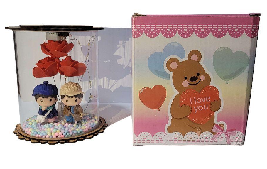 Rosa Pareja Enamorados Lampara Luz Led Regalo San Valentin A-2