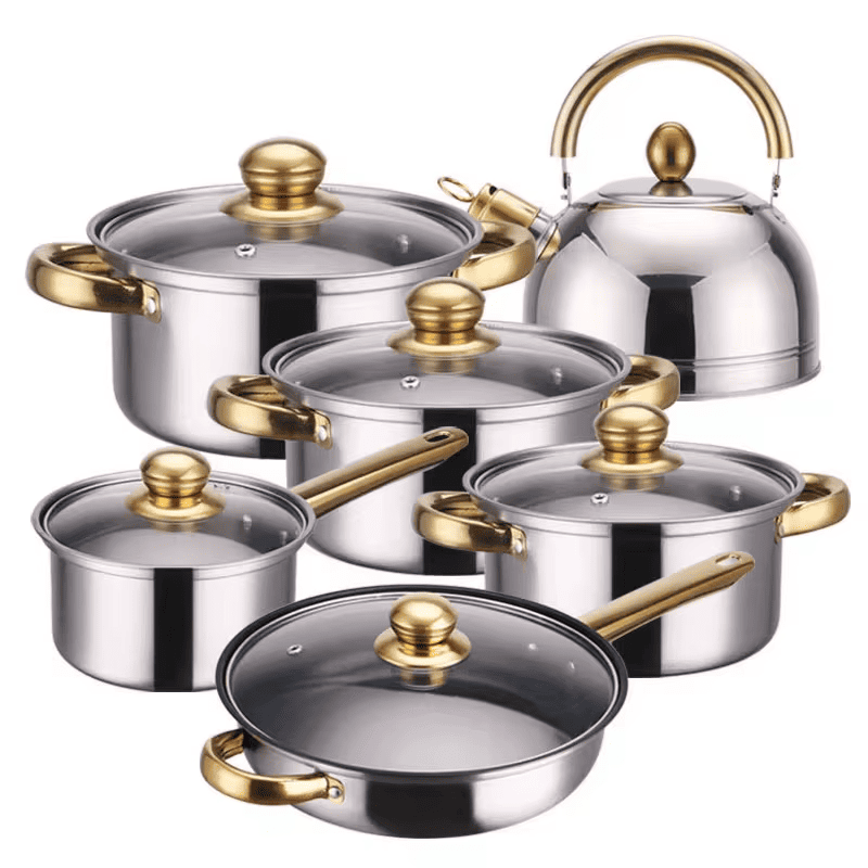 Juego Ollas Inoxidable Cocina Set 12 Piezas Antiadherente-1