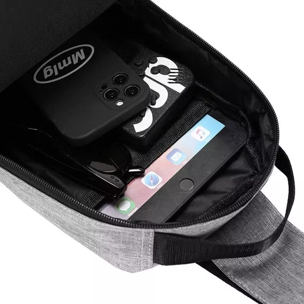 Mochila Bandolera Color Negro Moderna Puerto USB-2