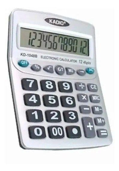 Calculadora De Escritorio Kadio Kd-1048b Grande 12 Dígitos-0