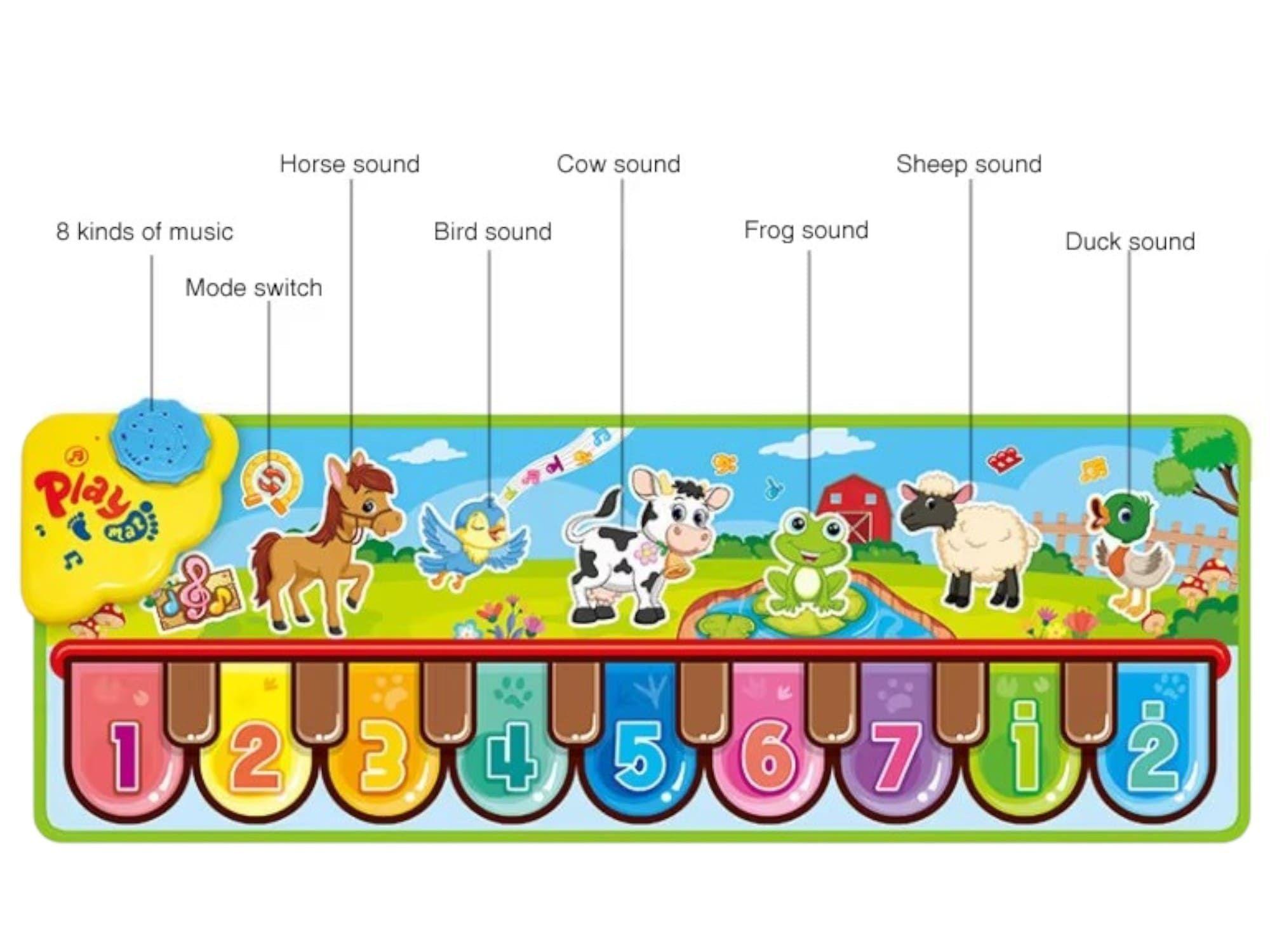 Alfombra Musical Infantil Piano Interactiva Juegos Sensorial-6