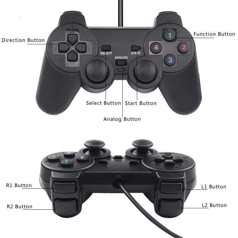 Control Dualshock Mando Joystick Usb Pc Windows 1,8 Metros-5