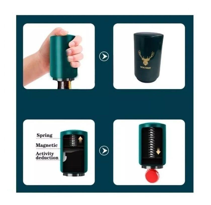 Destapador Cerveza Automático Abridor Botella Acero Magnétic-4