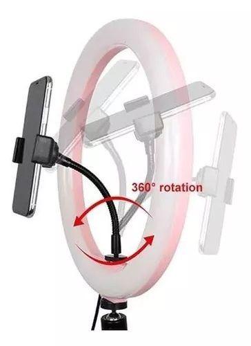 Aro Luz Led Plegable Soporte Celular Mesa Orejas Oso 28cm-4
