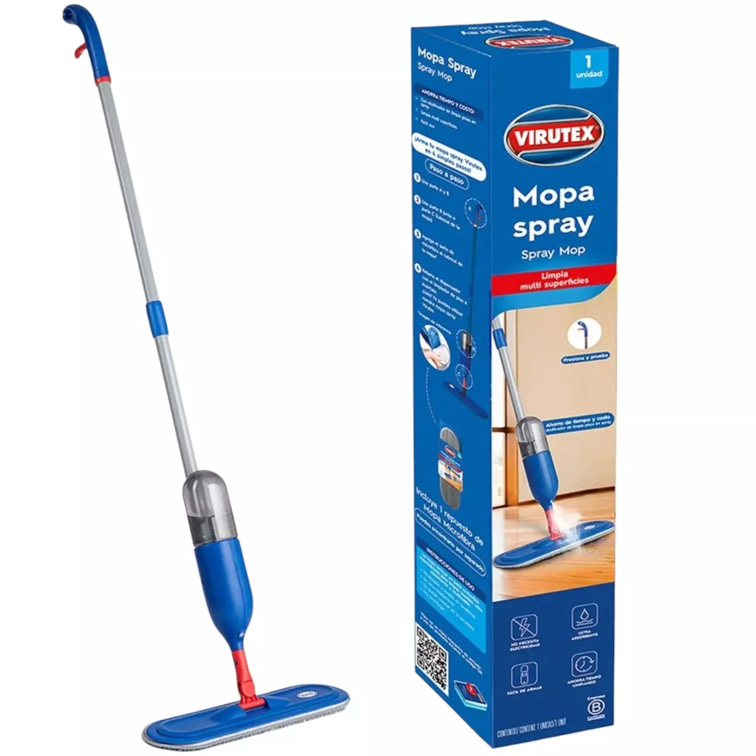 Mopa Spray Microfibra Trapeador Ligero Atomizador Virutex-2