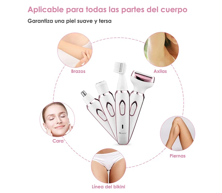 Afeitadora Electrica Femenina 4EN1 Colporal Para Axilas Bikini-2