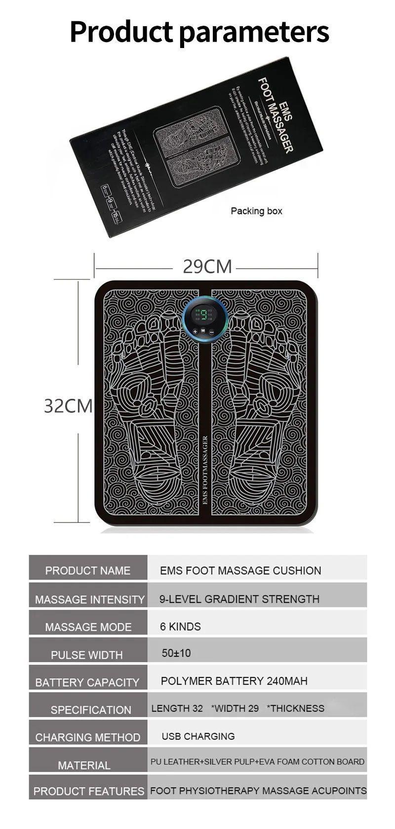 Masajeador Pies Eléctrico Usb Portátil Estimulador Muscular-5