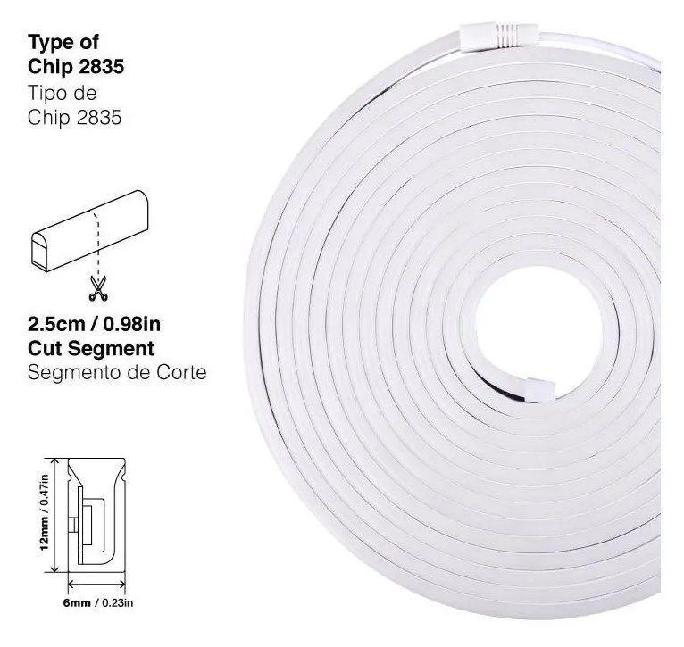 Cinta Tira Luz Led Neon Flexible 5 Metros Colores Auto 12 V-1