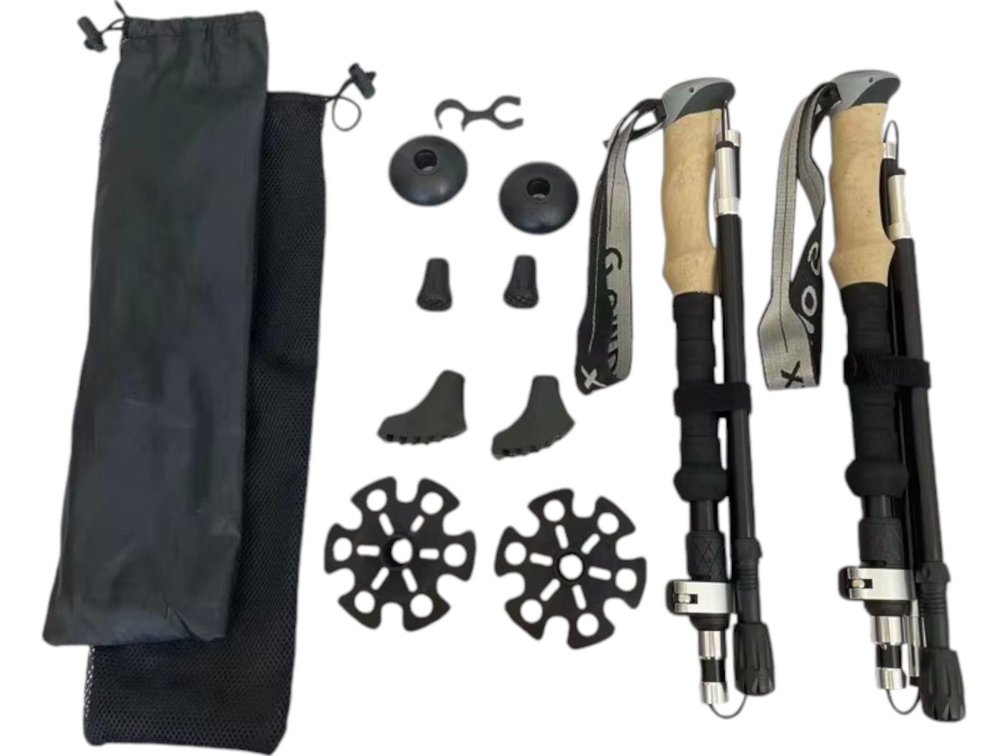 Bastones Trekking Escalada Montaña Senderismo Set 2 Aluminio-3