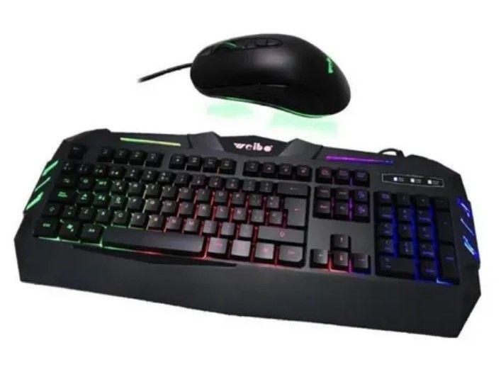 Kit Teclado Mecanico Y Mouse Dip 7 Botones Gamer Weibo Rgb-0