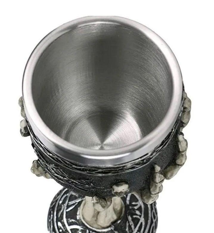 Copa Cáliz Mano Esqueleto Calavera Medieval Acero Inoxidable-2