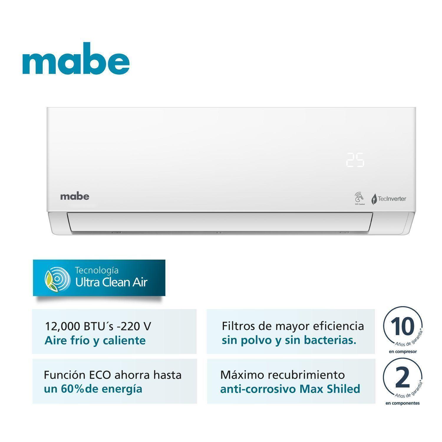 Aire Acondicionado Inverter Wifi 12000BTU Blanco Mabe MMI12HDBWCA32CH1-1