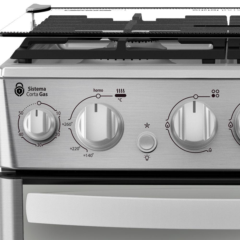 Cocina de Piso a Gas 55 cm Inox Mabe CMC5540FX1-9