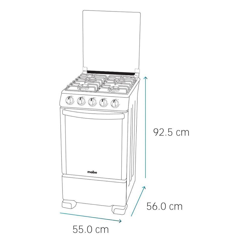 Cocina de Piso a Gas 55 cm Silver Mabe CMC5530AG0-7