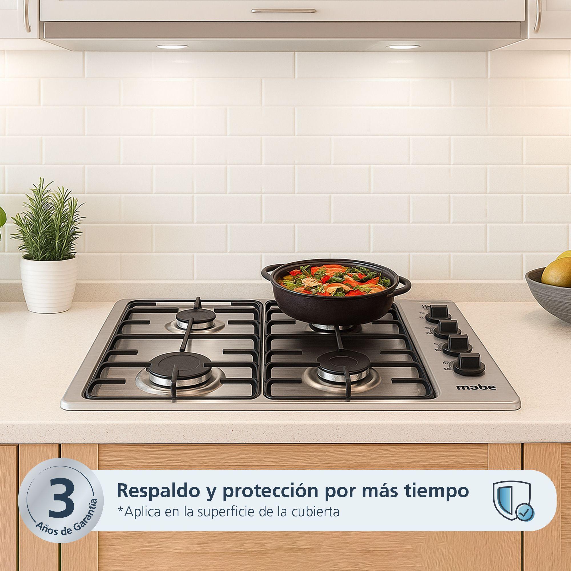 Encimera De Empotre A Gas 60cm Inox Mabe Cmg6044sd-1cl-3