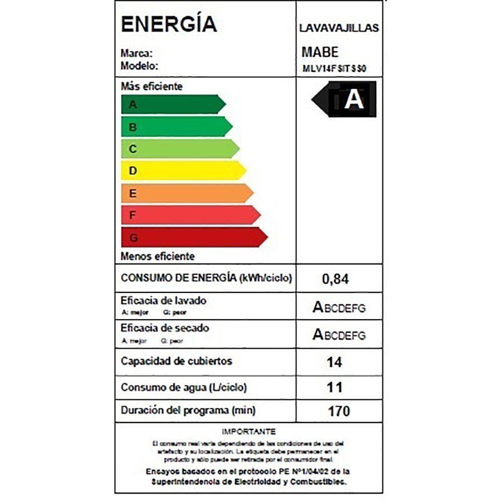 Lavavajillas Portátil 14 Cubiertos Inox Mabe MLV14FSITSS0-3