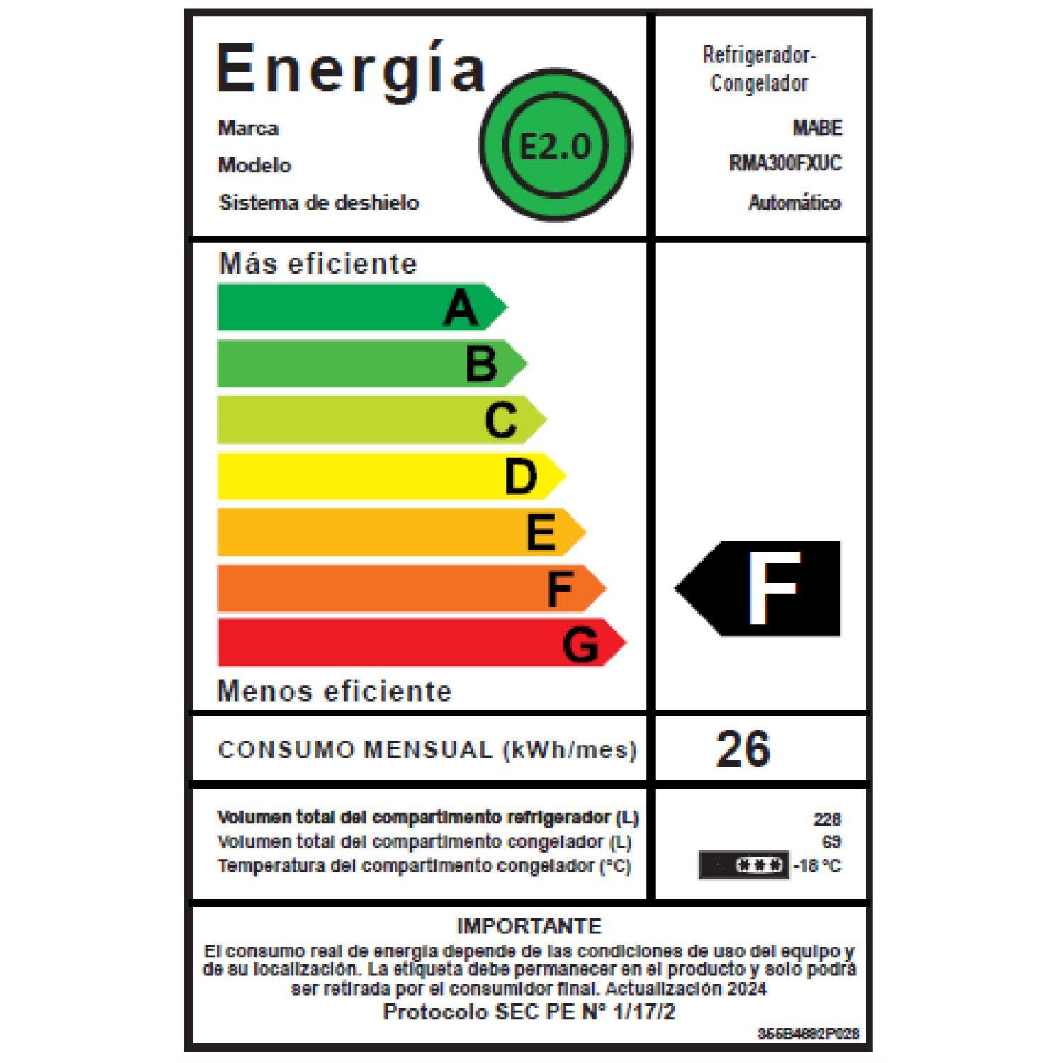 Refrigerador Automático 313L Brutos Black Mabe RMA300FXUC-5