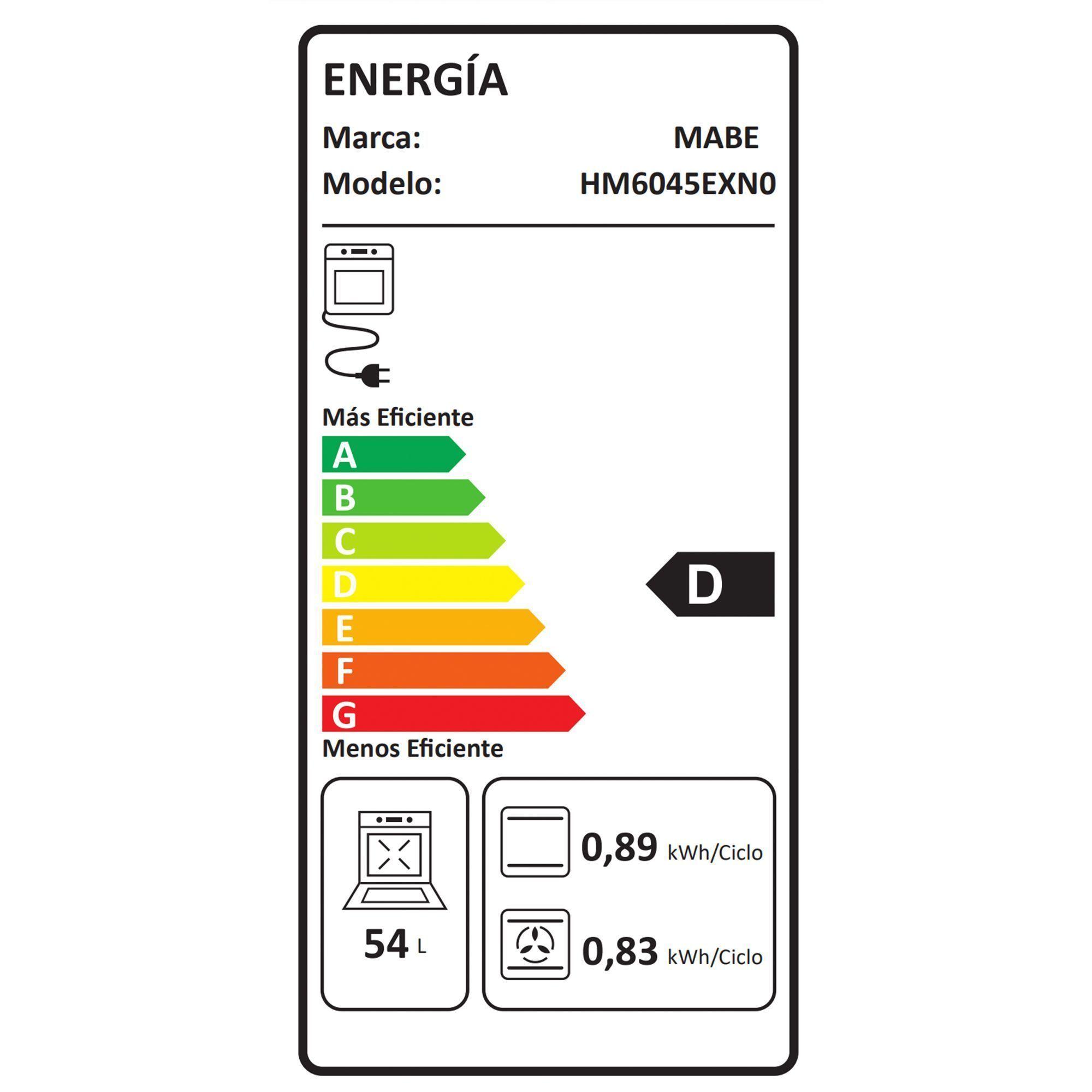 Horno de empotre Eléctrico 60 cm 220V Negro Mabe HM6045EXN0 -4