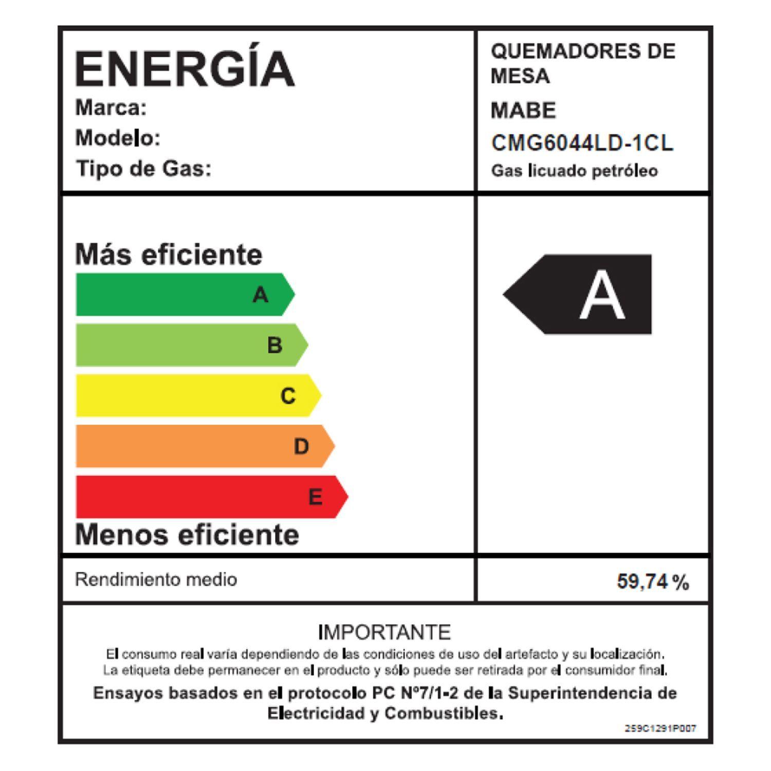 Kit Encimera a Gas+Campana 60cm mabe CMG6044LD-1CL CM6045XV0-6