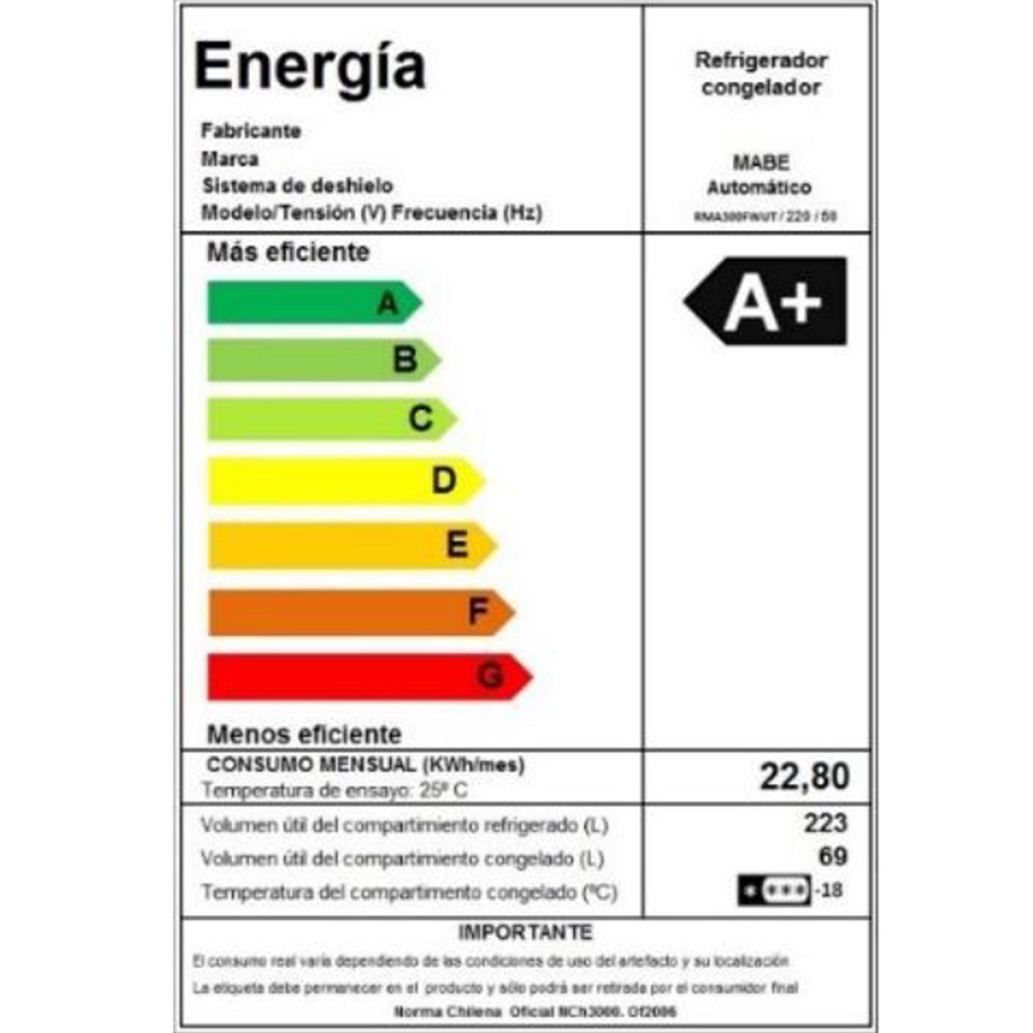 Refrigerador No Frost 300 Lts Brutos Platinum Mabe Rma300fwut-4