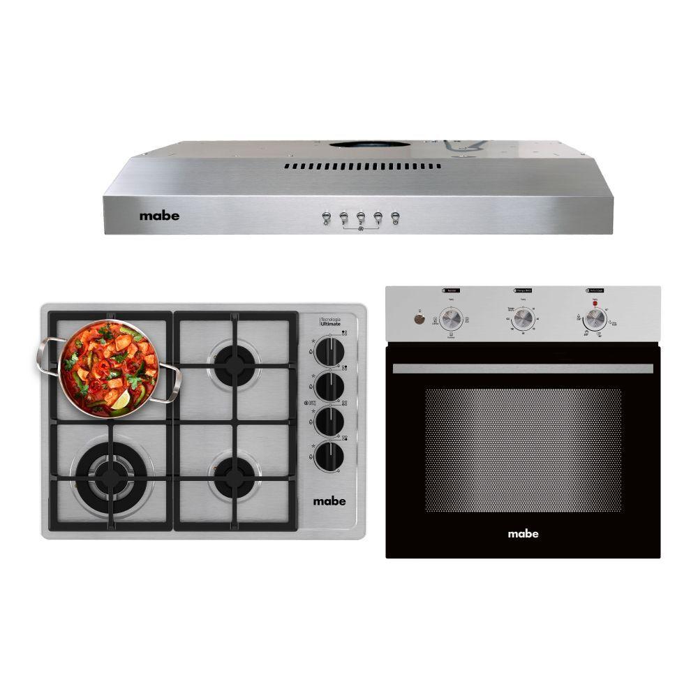 Kit Campana + Encimera + Horno 60cm Mabe CM6045_CMG6044_HM6031-0