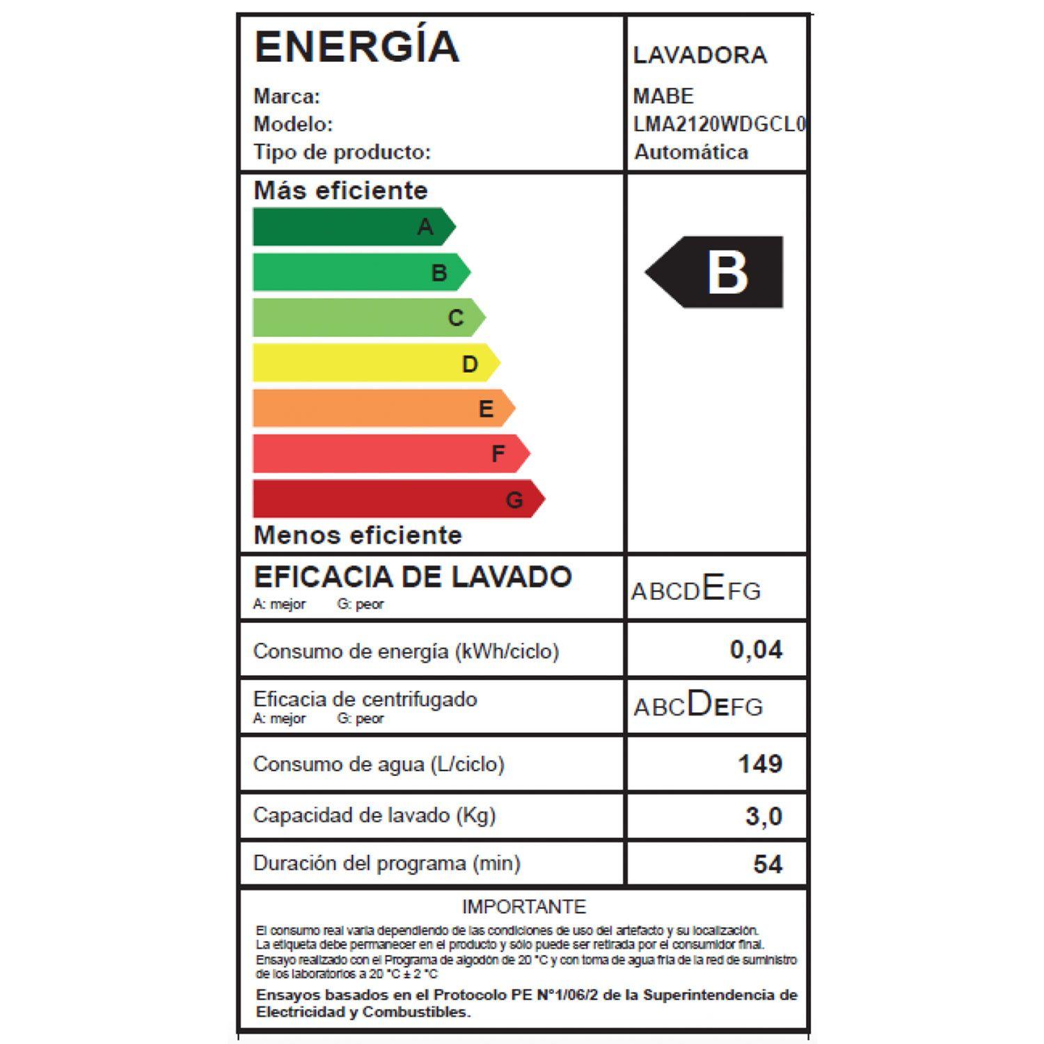 Lavadora Aqua Saver Green Automática 12Kg Diamond Gray Mabe LMA2120WDGCL0-5