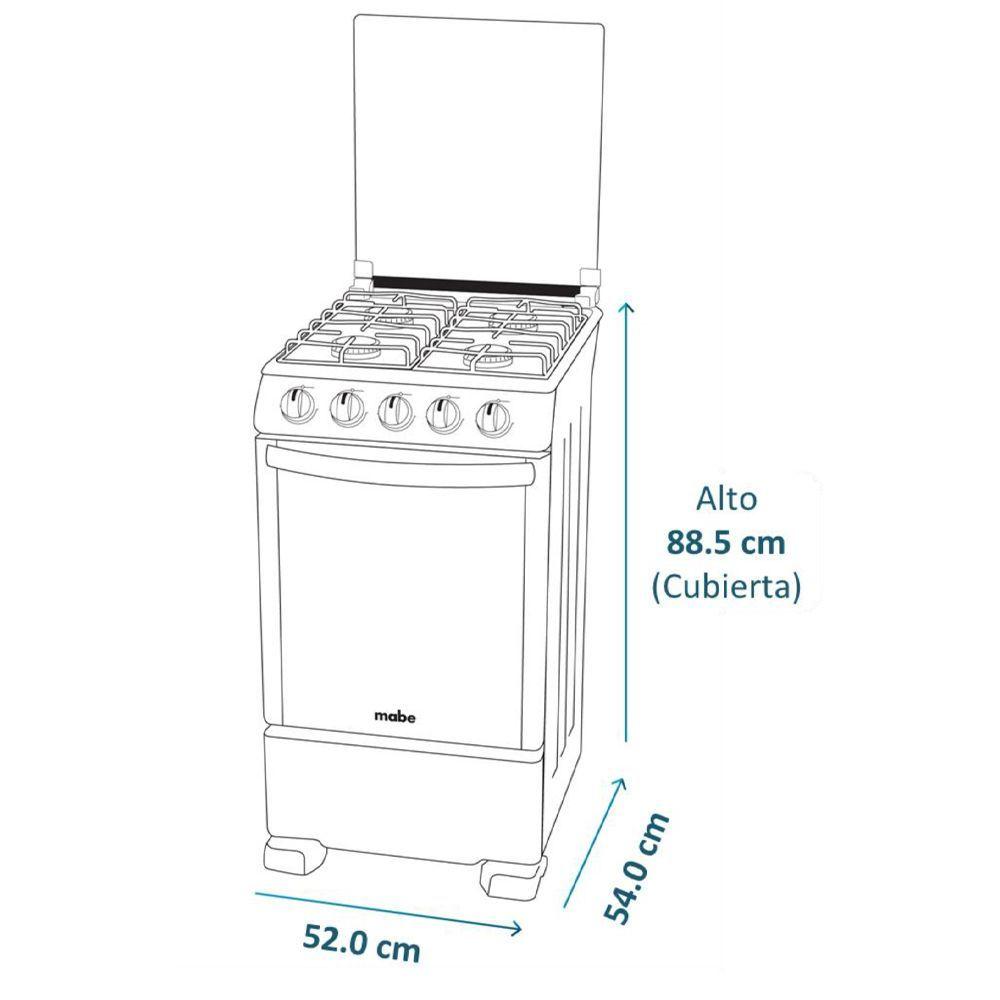 Cocina De Piso A Gas 52cm Inox Mabe Cmc5110ax0-3