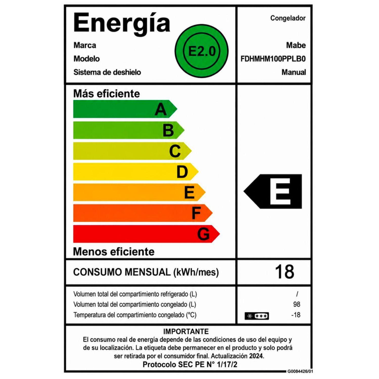 Freezer Horizontal 98L Netos Blanco Mabe FDHMHM100PPLB0-5